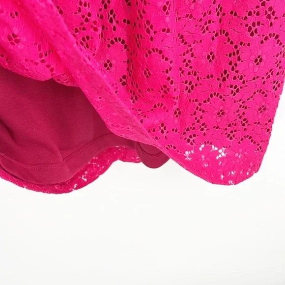 Anthropologie Deletta Silverfield Pink Sweetheart Lace Cutout Dress Size Medium - Picture 10 of 13